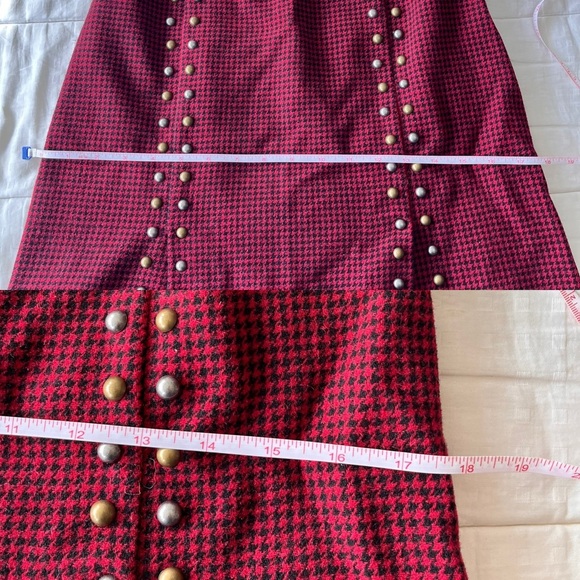 Scotch & Soda Wool Houndstooth Skirt XS Red / White - Picture 9 of 11